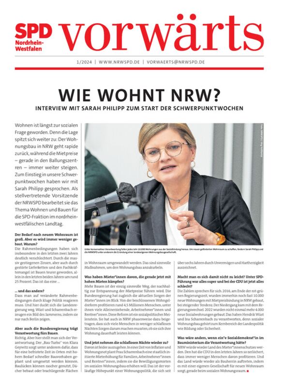 Der „vorwärts“ - Regionalausgabe NRW - digital 1/2024