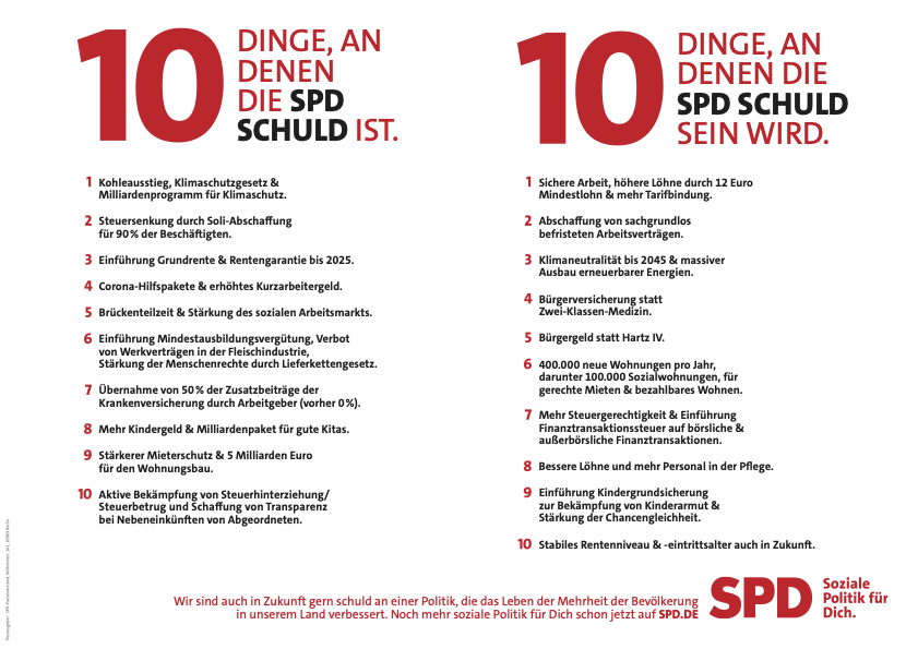 10 Dinge, an denen die SPD schuld ist /sein will