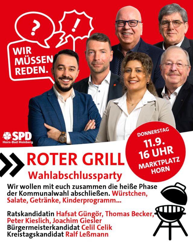 Wahlabschlußparty mit Roter Grill in Horn