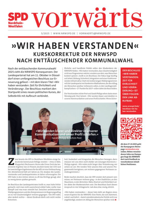 Der „vorwärts“ - Regionalausgabe NRW - digital 5/2025
