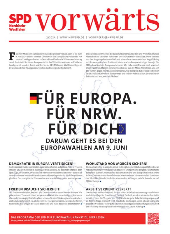 Der „vorwärts“ - Regionalausgabe NRW - digital 2/2024